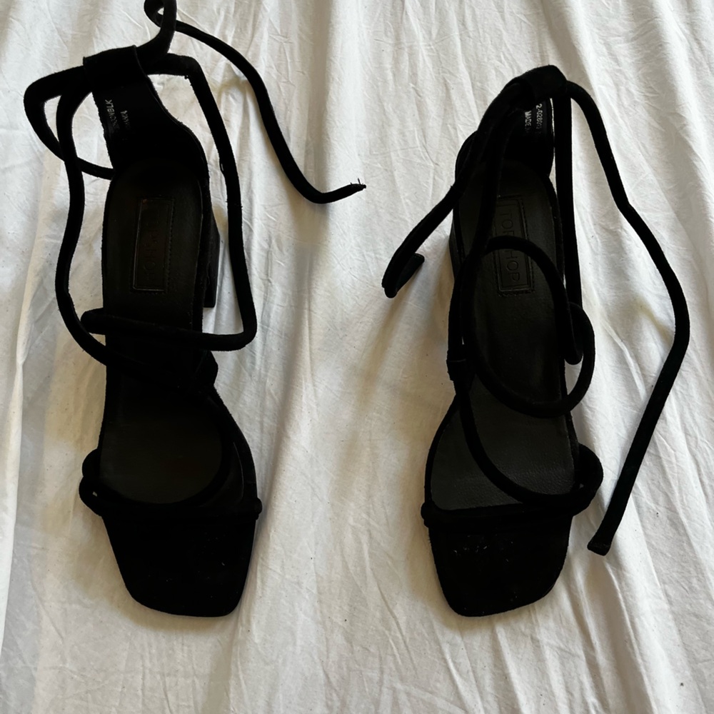 Suede Lace up heel